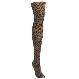 Memoi Women's Zebra Zen Opaque Nylon Tights - 1 of 4