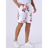 INSPIRE CHIC Men's Flat Front Button Down Zipper Business Floral Printed Shorts - 2 of 4