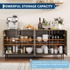 63in Sideboard Buffet Cabinet with Storage, Wood Kitchen Storage Cabinet with 4 Fluted Doors and Adjustable Shelves for Living Room, Natural - 4 of 4