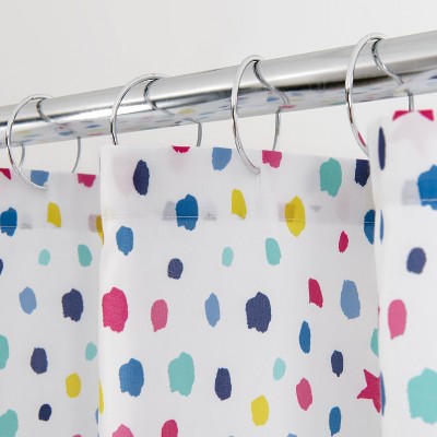 Allure Home Creations Confetti Dot Kids' Shower Curtain: Polka Dots, 72"x70", Machine Washable