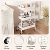 Skran 3 Tier Small Rolling Cart, Metal Utility Storage Organizer Kitchen Trolley Bathroom Laundry Room Bar Office Shelves - 2 of 4