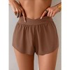 Eomenie Women's Swim Board Shorts High Waisted Bathing Suit Bottom Flowy Swim Trunks Swimsuit Bottom with Built-in Brief - 2 of 3
