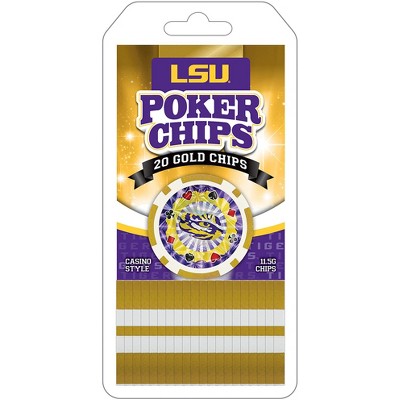 MasterPieces Casino Style 20 Piece 11.5 Gram Poker Chip Set NCAA LSU Tigers Silver Edition