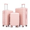 3 Piece Luggage Set,20"24"28" ABS Spinner Wheel Luggage With Combination Lock,Carry On Suitcase And Checked Luggage-Cuddlewood - 2 of 4