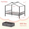 Safstar Full Size Metal House Bed with 2 Fabric Drawers Heavy-Duty Platform Bed Black - 2 of 4