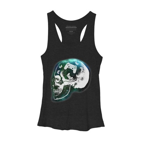 Women's Design By Humans Gaming Is Always In My Skull Mind By COVI Racerback Tank Top - image 1 of 2