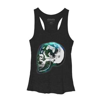 Women's Design By Humans Gaming Is Always In My Skull Mind By COVI Racerback Tank Top