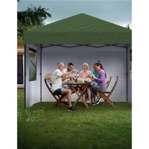 10x10 Pop Up Canopy with Removable 4 Sidewalls - Easy Up Camping Tent with One Button Push Setup for Deck, Garden, Sports, Beach, Party - 1 of 4