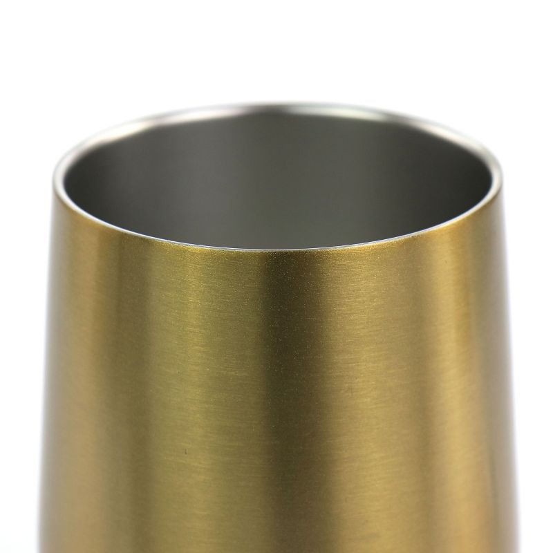 WAO 12 Ounce Thermal Wine Tumbler with Lid in Gold, 4 of 8