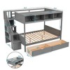 Grungis Twin over Full Loft Bed with Shelves and Storage Staircase,Modern Bunk Bed with Guardrails and 2 Drawers,Loft and Bunk Bed for Bedroom - 3 of 4