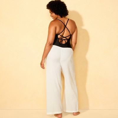 Женские брюки Shade & Shore Women's Gauze Swim Cover Up Pants - Shade & Shore™ Off-White S — фото 5