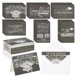 Best Paper Greetings 60 Pack 2022 Congrats Graduation Greeting Cards Bulk Set with Envelopes, Chalkboard Design, 4 x 6 in