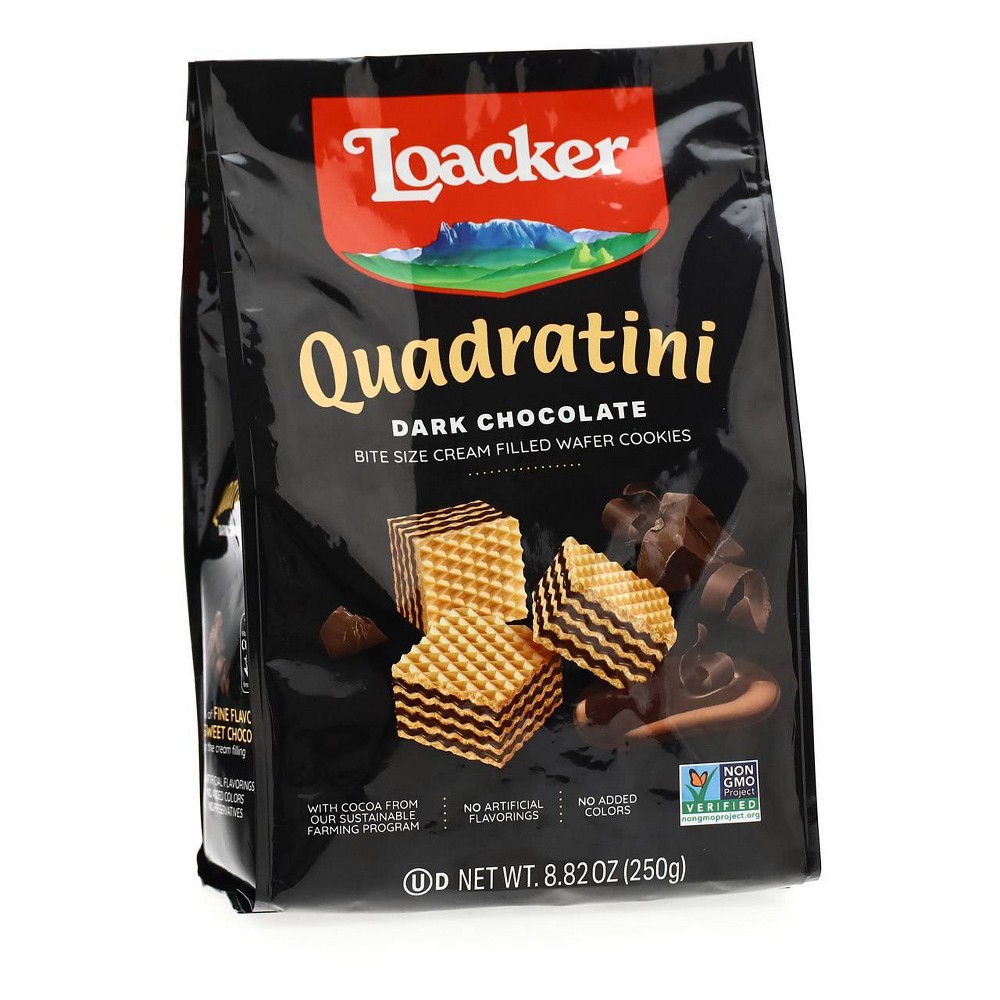 Loacker Quadratini Dark Chocolate Wafer Cookies - 8.82oz