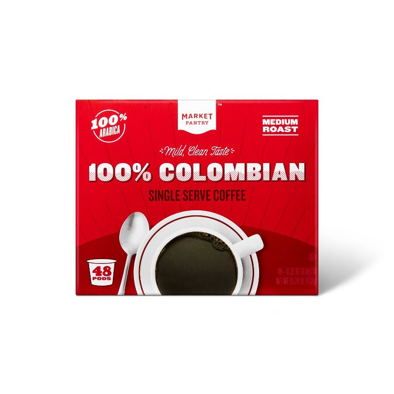  Colombian Medium Roast Coffee - Single Serve Pods - Market Pantry™, 1 of 5