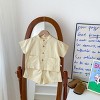 MyKids-USA Baby Kids Boys Plaid/Solid Short Sleeves Top Shirt And Shorts Casual Clothing Set - 3 of 4