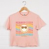 Simply Sage Market S.W.Smiley Summer Vibes Stacked Smiley Boxy Crop Top - L - Peachy - 3 of 4
