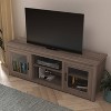 65" Traditional Full Glass Door TV Stand for TVs up to 80" Gray Wash Oak - Merrick Lane: Engineered Wood, Laminate Surface - 3 of 4