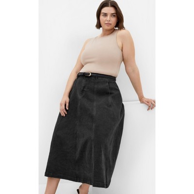 Women's Plus Size Alina Skirt - black wash | CITY CHIC