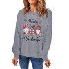 Womens Merry Christmas Sweatshirt Funny Christmas Tree Truck Graphic Pullover Casual Long Sleeve Blouse Tops - 2 of 4