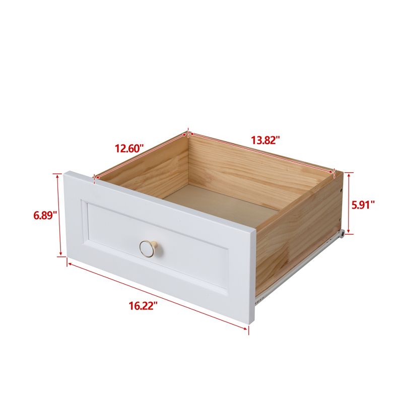 Modern 6/4/7 Drawer Dresser with Wooden Leg and Retro Round Pull Handle - ModernLuxe, 4 of 13