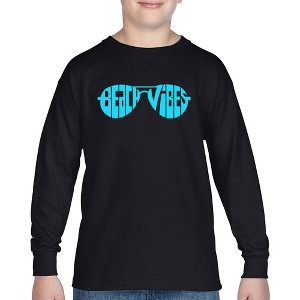 LA Pop Art Beach Vibes - Boy's Word Art Long Sleeve T-Shirt - 1 of 4