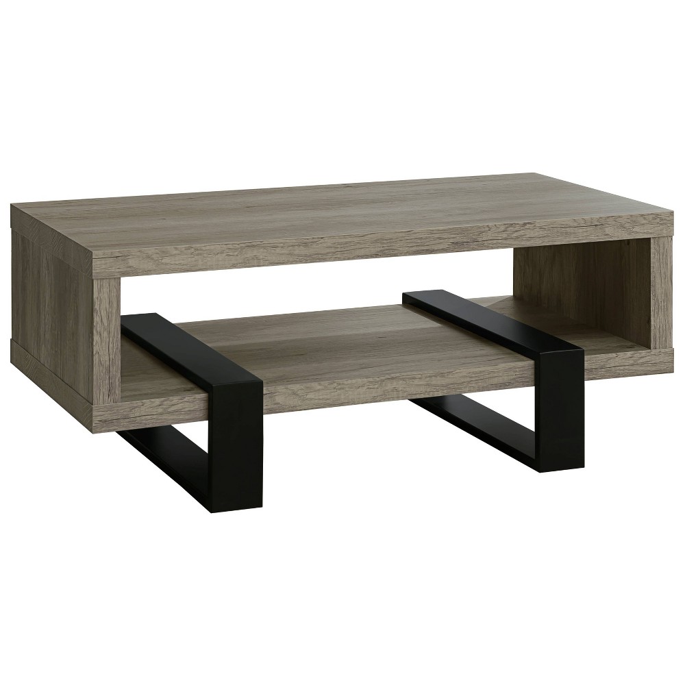 Photos - Dining Table Dinard Wood Coffee Table Gray Driftwood/Black - Coaster