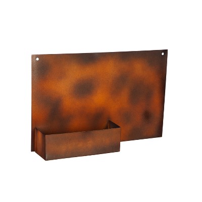 Evergreen Rust Dunes Rectangular Metal Wall Planter