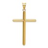 Black Bow Jewelry 14k Yellow Gold Large 3mm Hollow Tube Cross Pendant - 3 of 4