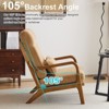 Karl Home High Back Solid Wood Armrest Backrest Iron Frame Linen Indoor Leisure Chair - 3 of 4
