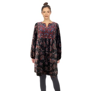 Women's Paisley Floral Embroidered Sweater Dress - 1 of 4