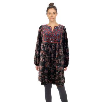 Women's Paisley Floral Embroidered Sweater Dress