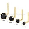 Jewelry Avalanche Black Moissanite 22G 14K Gold L-shape Nose Stud - 2 of 4