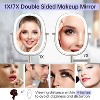 FUNTOUCH Rechargeable Lighted Oval Wall Mounted Makeup Mirror 2-Sided 1X/7X Magnifying 3 Lights Option Dimmable Extended Foldable Arm - 3 of 4