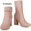 Perphy Women's Rounded Toe Block Heeled Foldable Non-Zip Sock Ankle Boots - 2 of 4