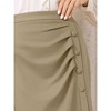 Hobemty Women's Wear to Work Elastic High Waist Pleated Bodycon Midi Skirts - 4 of 4