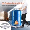 55 gal Drum Dolly Heavy Duty, 1250 LBS Capacity Barrel Dolly Cart with 5 Swivel Casters - 4 of 4