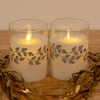 Lumabase 2ct Battery Operated LED Glass Candles with Moving Flame Silver Garland - 3 of 4