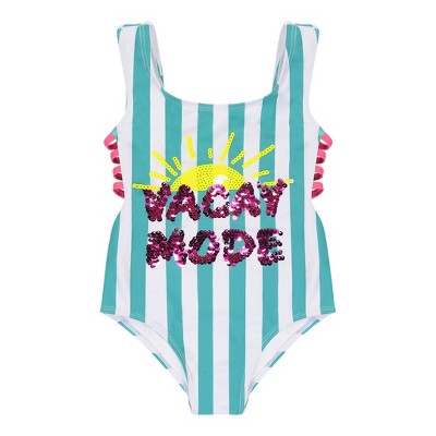 Andy & Evan Kids Girls Swim Suit Green, Size 16 : Target