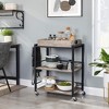 VASAGLE Kitchen Serving Cart with Removable Tray, 3-Tier Kitchen Utility Cart on Wheels with Storage, with Brakes, Leveling Feet - 2 of 4