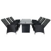 Isabel 9-Piece All-Weather PE Wicker Patio Dining Set, Outdoor Furniture with Dinnig Table - Maison Boucle - image 3 of 4