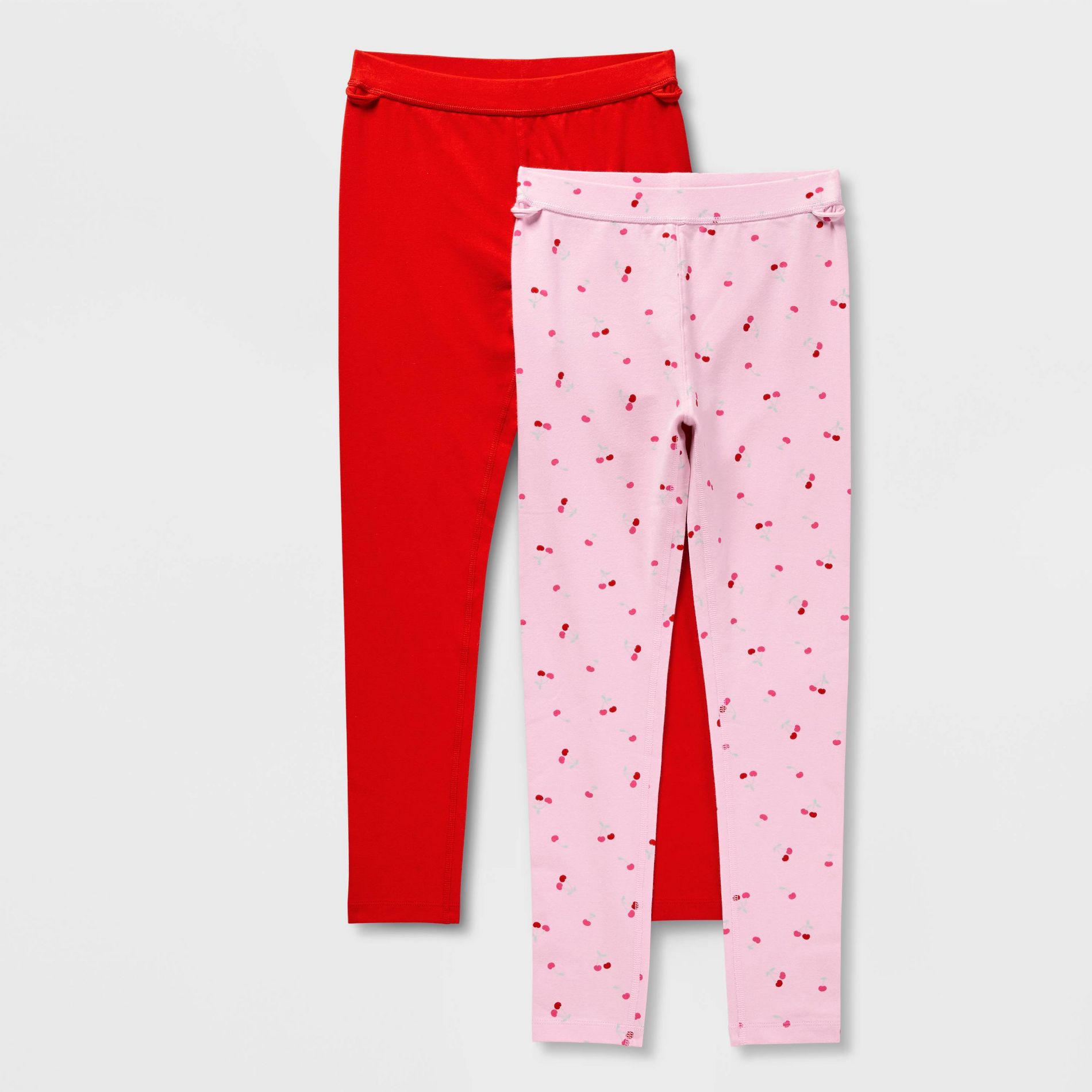Girls' 2pk Adaptive Valentine's Day Leggings - Cat & Jack™ Light Pink/Red