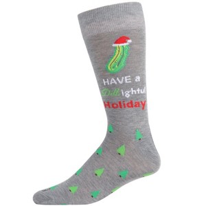 Memoi Men's Dill-ightful Holiday Pickle Novelty Crew Socks - 1 of 4