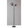 Adesso 71.5" Ashton Collection Tall Floor Lamp Black (Includes LED Light Bulb): Vintage Edison Bulbs, Smoked Glass - 3 of 4