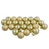 Northlight 2-Finish Mini Christmas Glass Ball Ornaments - 1" (25mm) - Gold - 24ct - 2 of 4