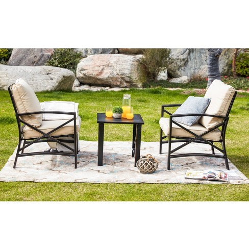 3pc Outdoor Metal Conversation Set With Cushions Patio Festival Target