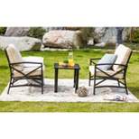 3pc Outdoor Metal Conversation Set with Cushions - Patio Festival

