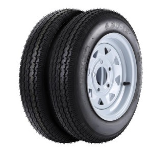 Set of 2 4.80-12 4.80x12 480-12 4.80-12 Trailer Tires with 12" Rims, 5 Lug on 4.5", Load Range C 6PR - 1 of 4