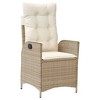 vidaXL 3 Piece Bistro Set with Cushions Beige Poly Rattan - 4 of 4