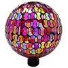 Very Cool Stuff Mosaic Glass Gazing Globe with Hanging Chain, Red Geometric Tile, 10in - 2 of 3