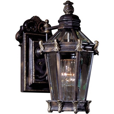 Minka Lavery Rustic Outdoor Wall Light Fixture Heritage Bronze Lantern 14 7/8" Beveled Glass Panels for Post Exterior Porch Patio